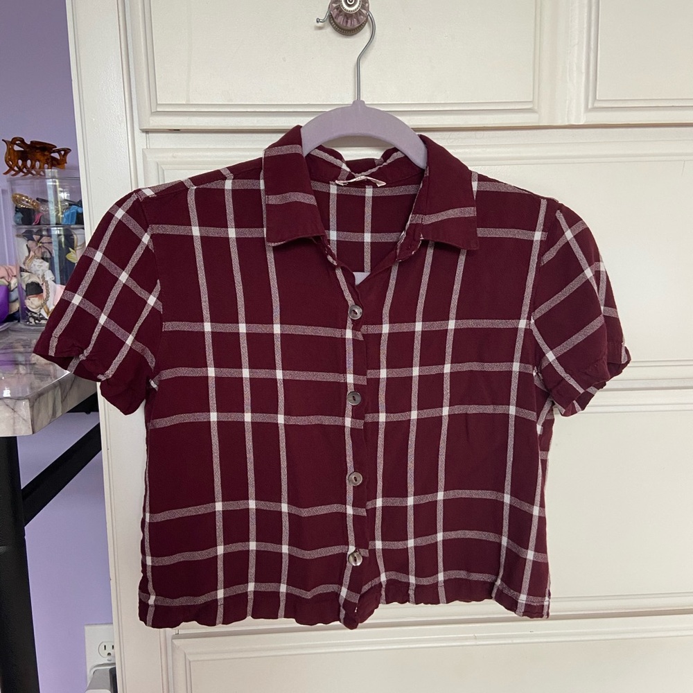 Pacsun Lottie Moss striped collared crop top